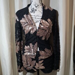 Stunning 2-piece black mesh sequin set ✨